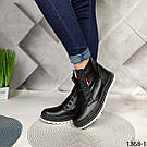 Чорні шкіряні зимові черевики 36,37, фото 3