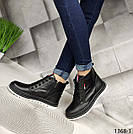 Чорні шкіряні зимові черевики 36,37, фото 2