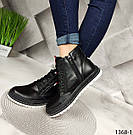 Чорні шкіряні зимові черевики 36,37, фото 5