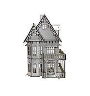 Ляльковий будиночок Woodcraft з меблями 44.5х27х76см