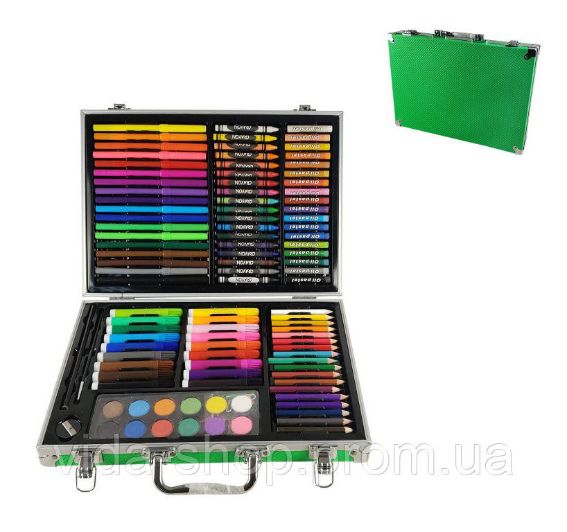 Дитячий набір для творчості і малювання MK 2454 у валізі (Зелений) - Vida-Shop