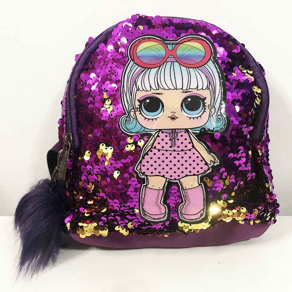 Рюкзак детский с пайетками двух цветными. PR-653 Цвет: фиолетово-золотой (WS) - фото 1 - id-p1549414118