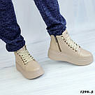 Жіночі зимові черевики бежевого кольору 36 р-р, фото 6