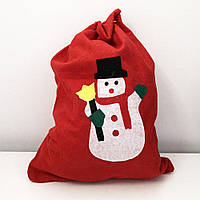 Мешок Деда Мороза для подарков Новогодний JM-178 мешок Снеговик (WS)