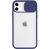 Чехол накладка CamShield для iPhone 12 mini с шторкой камеры Матовый Синий