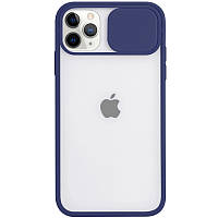 Чехол накладка CamShield для iPhone 12 Pro | 12 с шторкой камеры Матовый Синий
