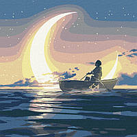 Картина по номерам "Очарованный луной с красками металик" Идейка KHO5039 50х50 см - Lux-Comfort