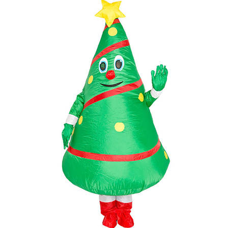 Надувний костюм Різдвяна ялинка RESTEQ дорослий 150-190 см. Ялинка косплей. Новорічна ялинка костюм. Christmas Tree надувний, фото 2