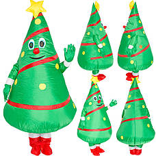 Надувний костюм Різдвяна ялинка RESTEQ дорослий 150-190 см. Ялинка косплей. Новорічна ялинка костюм. Christmas Tree надувний, фото 2