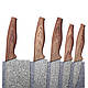 Набір ножів Kamille 6 предметів з нержавіючої сталі на підставці з мармуровим покриттям (5 ножів+підставка), фото 5