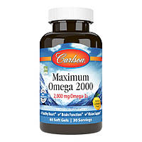 Жирные кислоты Carlson Labs Maximum Omega 2000, 60 капсул