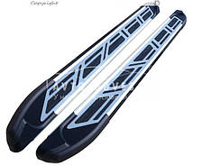 Бокові підніжки Emgrand X7 - style: Audi - колір: сірий