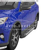 Боковые подножки Toyota Rav4 2013-2016 - style: Audi - цвет: серый