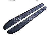Боковые подножки Volkswagen Amarok - style: Audi - цвет: черный