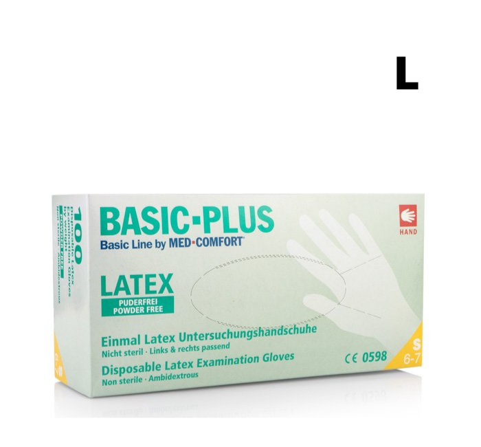 Латексные перчатки L Basic plus 100шт\уп неопудренные - фото 2 - id-p1503347756