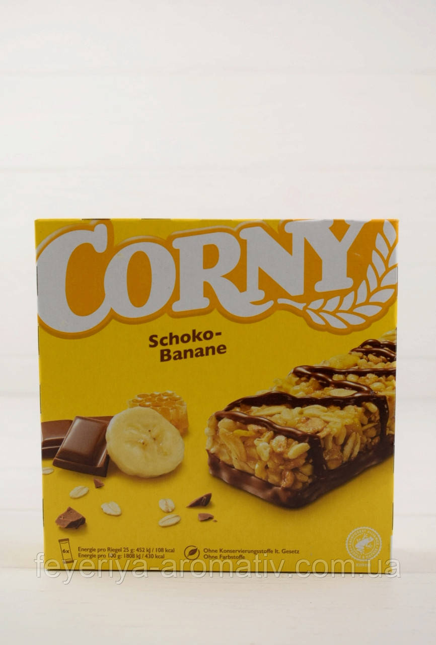Батончики злаковые с молочным шоколадом и бананом Corny 150 г Германия ...