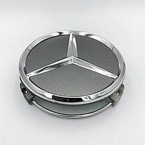 Ковпачки (заглушки) в литі диски Mercedes-Benz 75 мм. Сірі, фото 4