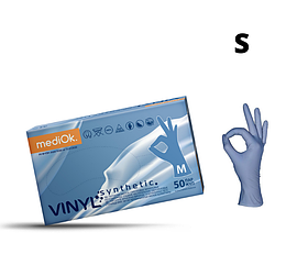 Вітріл (вініл синтетик) рукавички р.S mediOk / Блакитні 100 шт./пач.