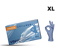 Витрил (винил синтетик) перчатки р.XL mediOk / Голубые 100 шт\уп
