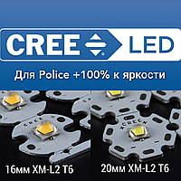 Светодиод Cree XM-L 2 T6 белый 5000-6000К для фонарей,фар,светильников Police Bailong 16мм