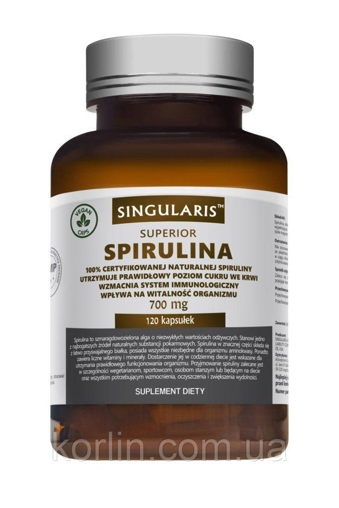 Спіруліна 120 кап Singularis Superior Spirulina 700 mg США Доставка з ЄС