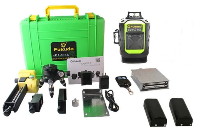 ❤OSRAM ДІОДИ - 5 років ❤Лазерний рівень Fukuda MW94D 4GX. 《2 шт акумулятора 4000мАч》《бірюзовий промінь》, фото 1