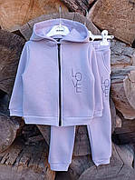 Спортивный костюм для девочки на флисе HART лиловый 98