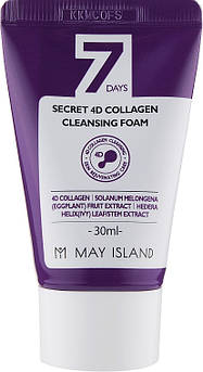 Колагенова пінка для вмивання May Island 7 Days Secret 4D Collagen Cleansing Foam 30 мл