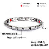 Турмаліновий срібний браслет із германієм і магнітами від вірусних недуг, фото 3