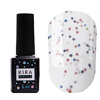 Гель-лак Kira Nails Yoghurt Boom №002 (біле морозиво з неоновими блискітками, йогурт), 6 мл