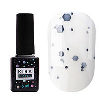 Гель-лак Kira Nails Yoghurt Boom №003 (біла зефірка з неоновими блискітками, йогурт), 6 мл