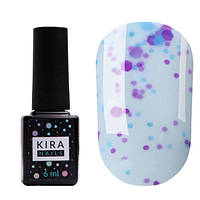 Гель-лак Kira Nails Yoghurt Boom №007 (блакитний мармелад з неоновими блискітками, йогурт), 6 мл