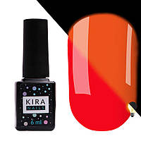 Гель-лак Kira Nails FLUO 007 (морковно-червоний, флуоресцентний), 6 мл