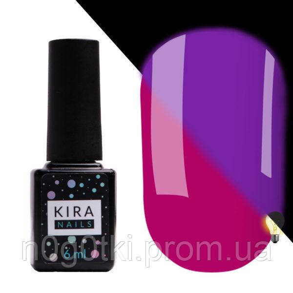 Гель-лак Kira Nails FLUO 008 (ягідний, флуоресцентний), 6 мл