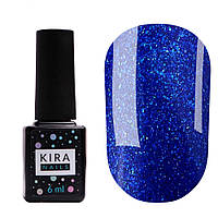 Гель-лак Kira Nails 24 Karat №010 (синій з великою кількістю блискіток), 6 мл