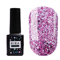 Гель-лак Kira Nails Shine Bright №008 (рожевий з блискітками)