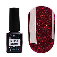 Гель-лак Kira Nails Shine Bright №011 (темно-червоний з блискітками)