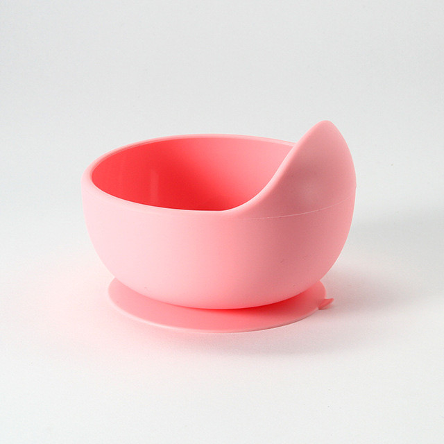 Дитяча силіконова тарілка на присоску Рожева, фото 1