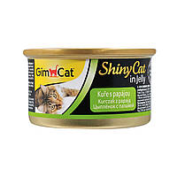 Влажный корм для кошек GimCat Shiny Cat Filet in jelly курица и папая в желе 70 г