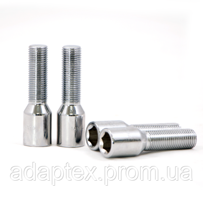 Болт колесный под внутренний шестигранник М12x1.25x40мм Конус Хром (ВАЗ ...