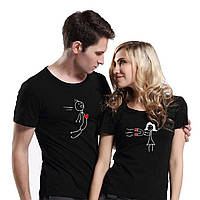 Парні футболки чоловіча та жіноча Магніт кохання для Закоханих