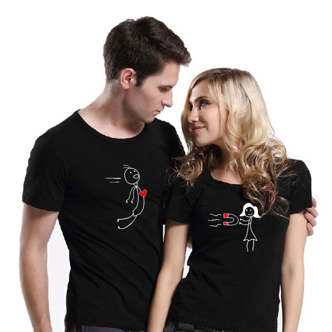 Парні футболки чоловіча та жіноча Магніт кохання для Закоханих