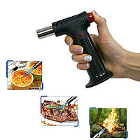 Портативна газова горілка з балоном Multi-Function Lighter QL-016 Чорний газовий пальник кулінарний, фломбер