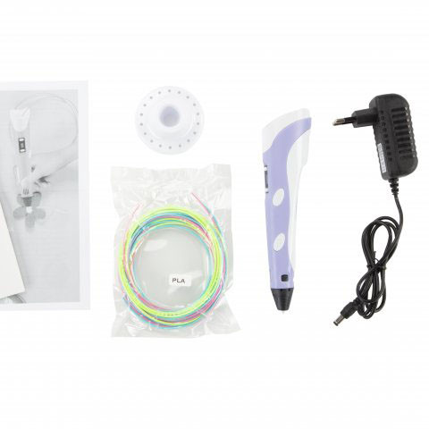 3d ручка 2 3D ручка Smart 3D Pen 2 фиолетовая, Дитяча 3d ручка 2-го покоління, Безпровідна YQ-990 3d ручка