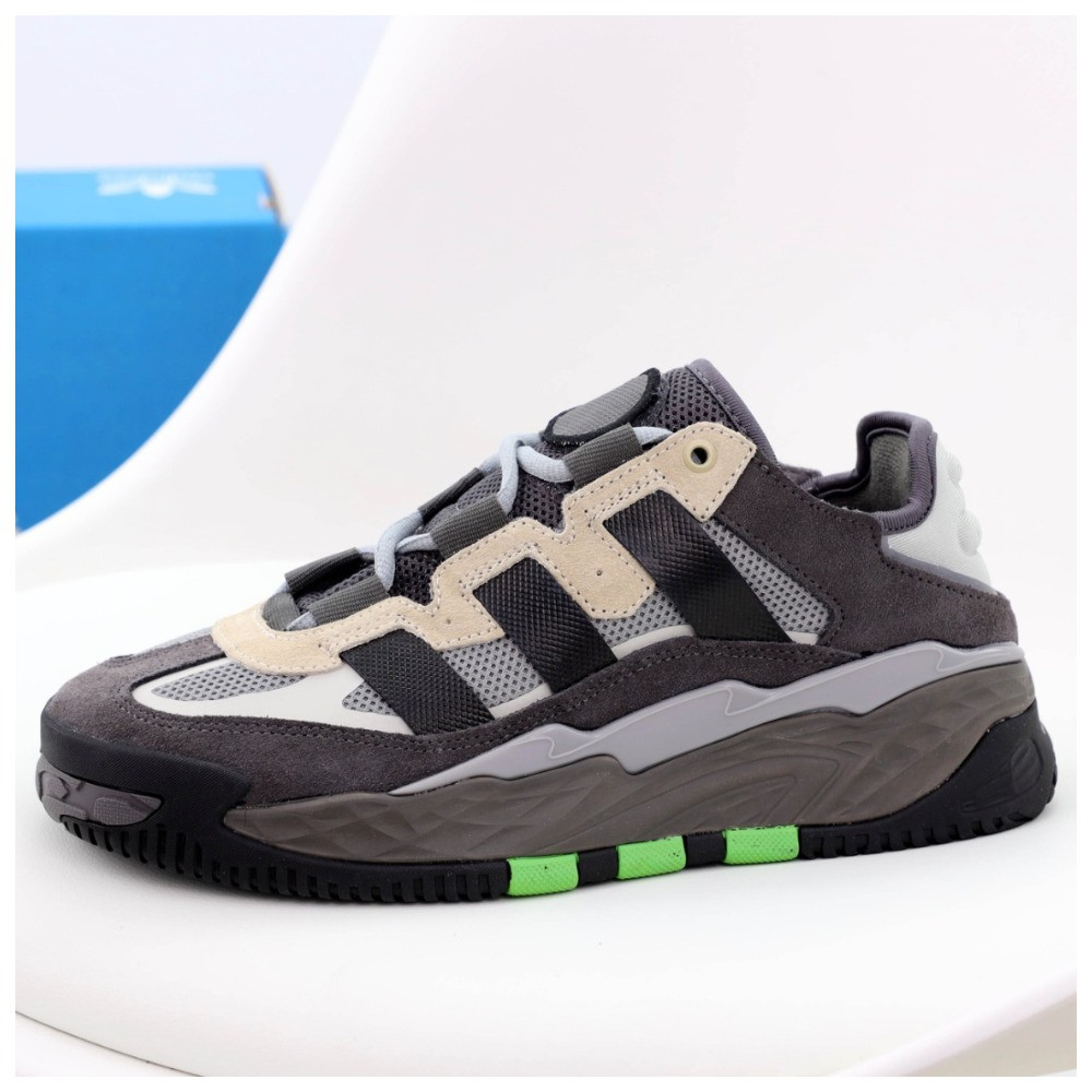Чоловічі кросівки Adidas Niteball Grey Five Black, сірі кросівки адідас найтбол, фото 1