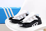 Чоловічі кросівки Adidas Niteball Black White, чорно-білі кросівки адідас найтбол, фото 2