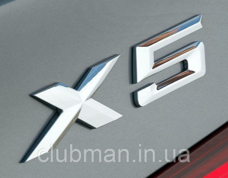 Эмблема (наклейка, шильдик, логотип) крышки багажника X5 BMW (БМВ) Хром - фото 3 - id-p1549812401