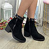 Черевики жіночі об'єднані на невисоких підборах, колір чорний, фото 2