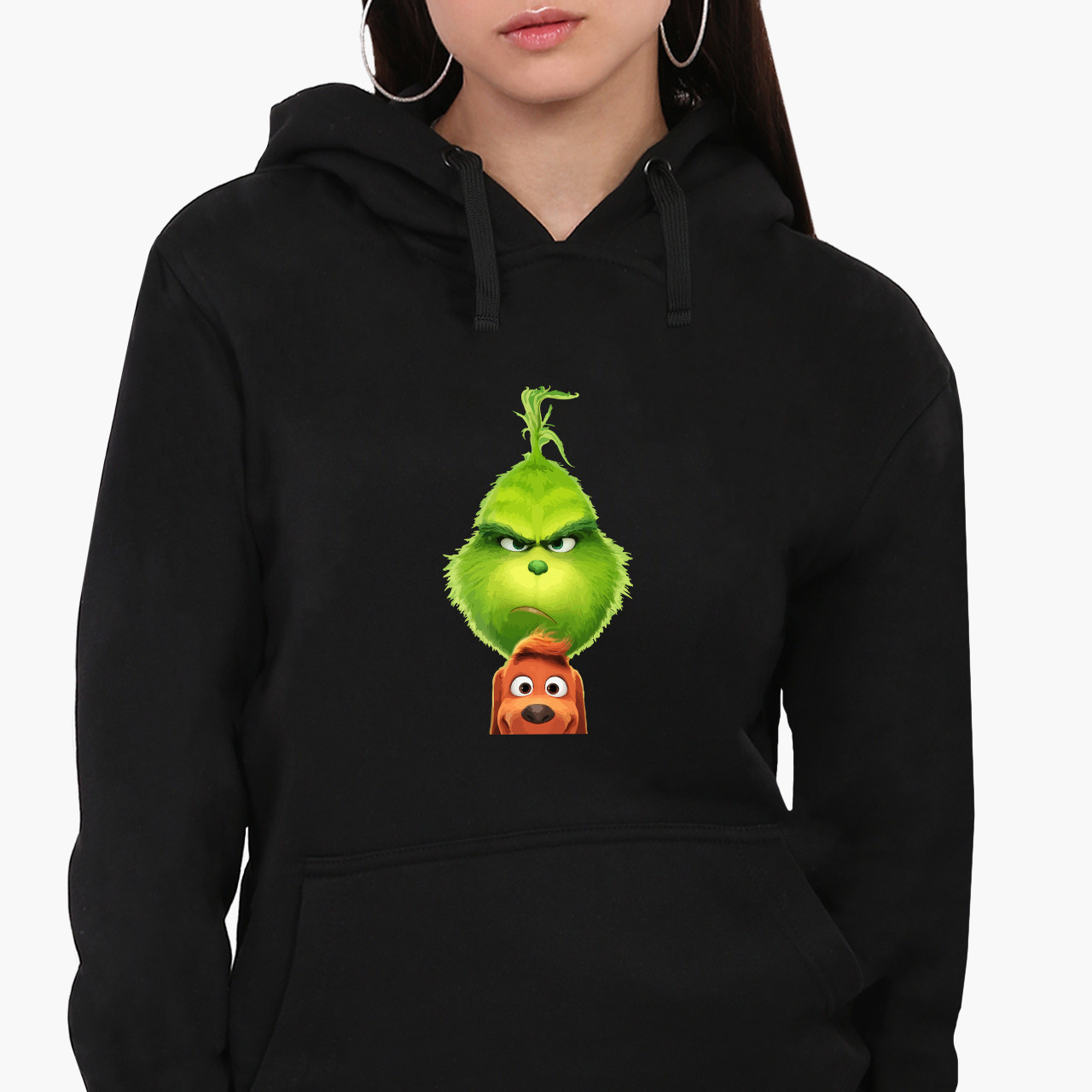 Худі жіночий Грінч і Макс (The Grinch) Кенгуру Чорний