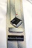 Чоловіча краватка Roberto Gabanni. Класична. Бежева. Ручна робота, фото 3